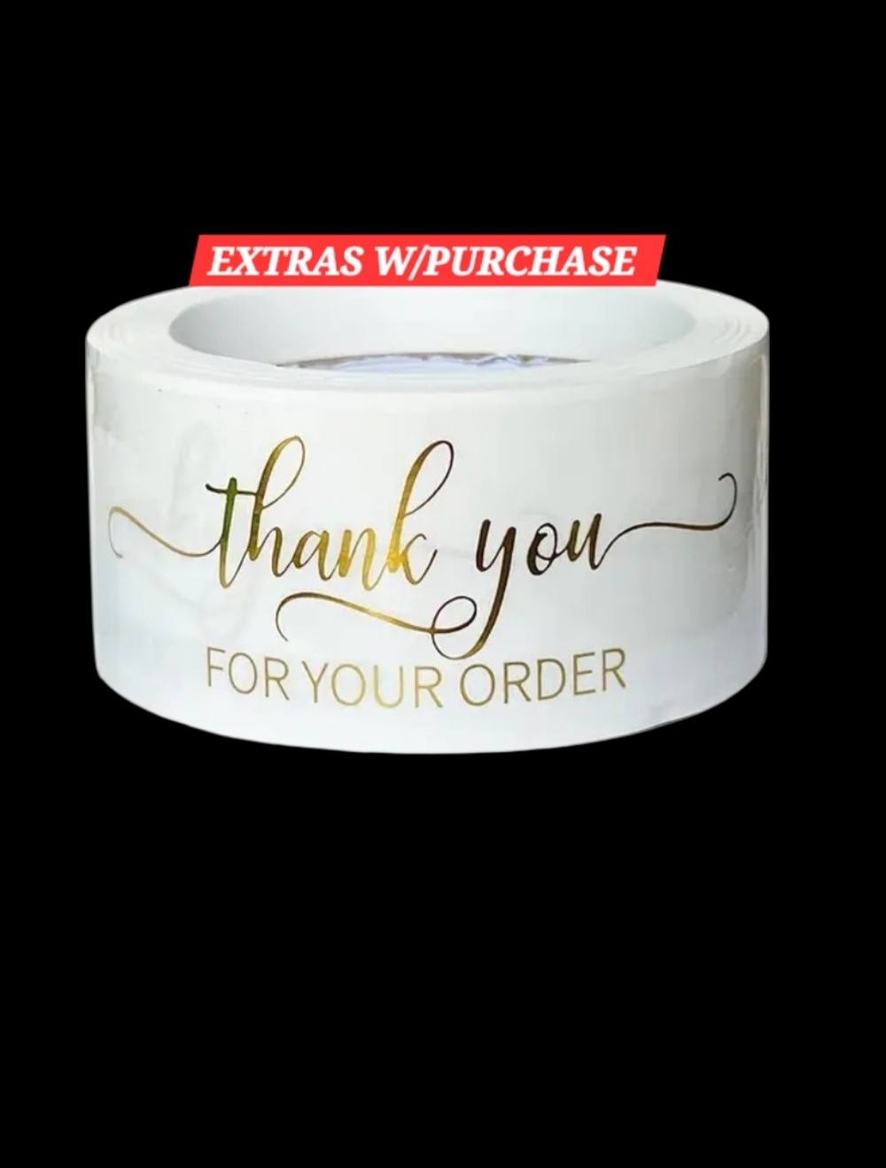 125ct. Thank You For Your Order Gold Foil - Bonus 3 Random Polymailers